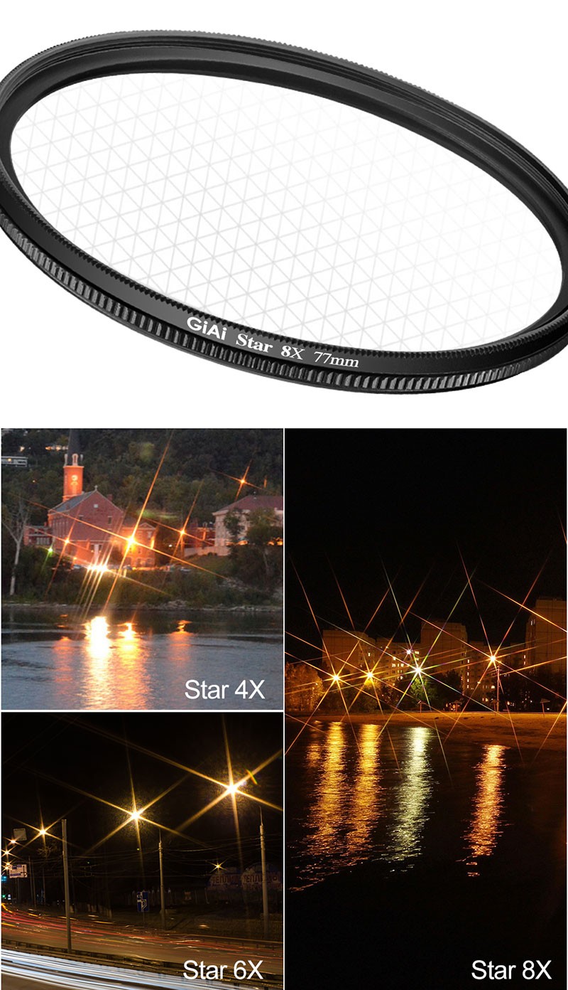 4X-6X-8X星光镜效果对比